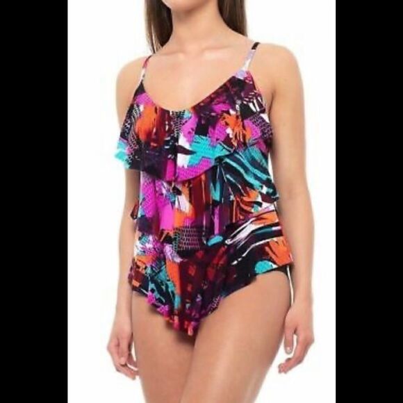 MagicSuit by Miraclesuit multicolored tankini top.  10 - Picture 2 of 9